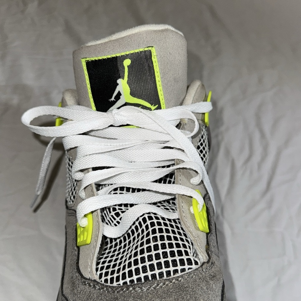 Nike Air Jordan 4‎ Retro SE Mid Neon 95 Cool Grey Gray Volt 12 - Picture 2 of 14